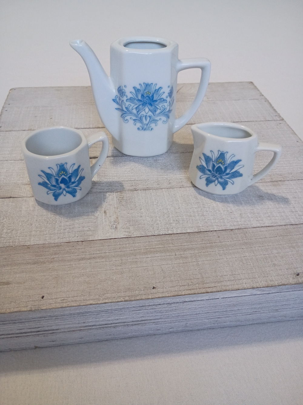 VTG Honghua Craft Mini Porcelain Dollhouse Tea Set Replacement Spares Blue White